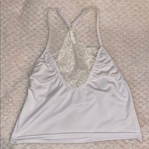 White crop top with lace
